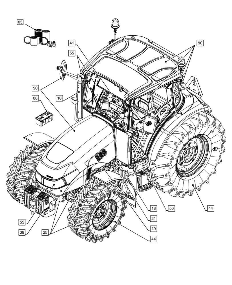 Схема запчастей Case IH FARMALL 120C - (00.000.00[01]) - PICTORIAL INDEX - MAIN SECTIONS (00) - GENERAL & PICTORIAL INDEX