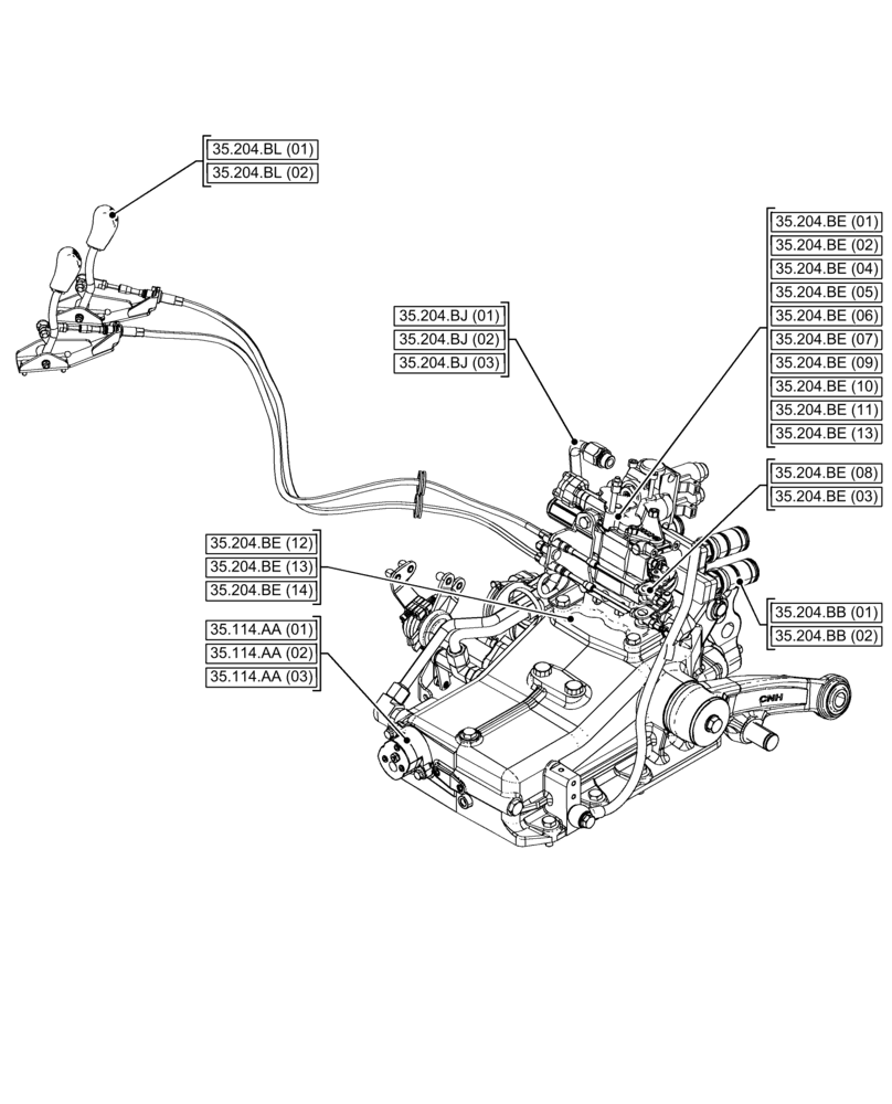 Схема запчастей Case IH FARMALL 90C - (35.000.00[01]) - SECTION INDEX - HYDRAULIC SYSTEMS (35) - HYDRAULIC SYSTEMS