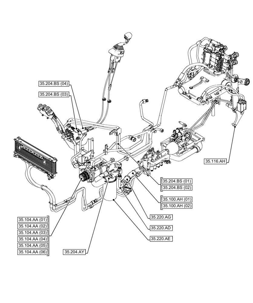 Схема запчастей Case IH FARMALL 90C - (35.000.00[02]) - SECTION INDEX - HYDRAULIC SYSTEMS (35) - HYDRAULIC SYSTEMS