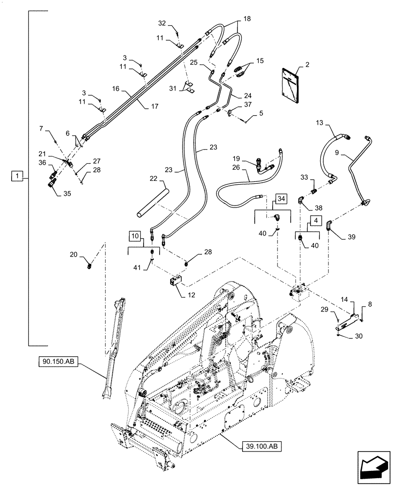 Схема запчастей Case IH SR250 - (88.100.35[15]) - DIA KIT, 2ND FRONT HYDRAULIC AUX RADIAL BOOM (88) - ACCESSORIES