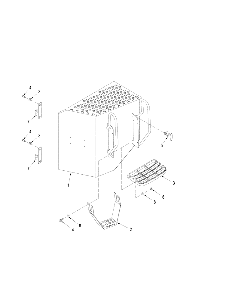 Схема запчастей Case IH STEIGER 380 - (09-34) - BATTERY DOOR ASSEMBLY, QUADTRAC TRACTOR (09) - CHASSIS