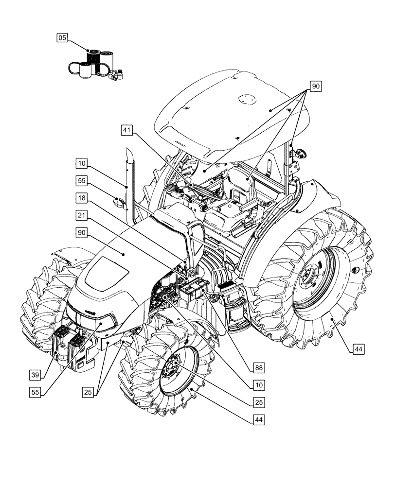 Схема запчастей Case IH FARMALL 120C - (00.000.00[03]) - PICTORIAL INDEX - MAIN SECTIONS (00) - GENERAL & PICTORIAL INDEX