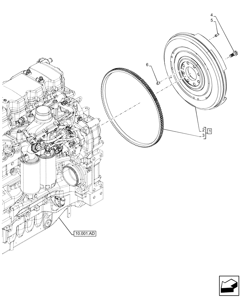 Схема запчастей Case IH MAXXUM 115 - (10.103.AH) - VAR - 392195, 392204, 743764, 743766, 758413, 758414, 758415, 758416, 758581, 759375, 759377, 759379 - ENGINE FLYWHEEL (10) - ENGINE