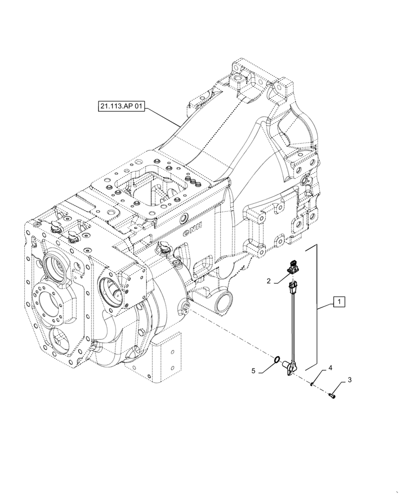 Схема запчастей Case IH MAGNUM 220 - (55.020.AA[01]) - VAR- 429326, 729571 - SPEED SENSOR, POWERSHIFT (55) - ELECTRICAL SYSTEMS