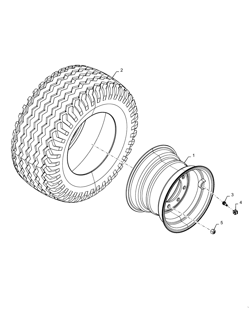 Схема запчастей Case IH TRUE-TANDEM 375 - (44.100.AA[11]) - OPTIONAL WHEEL AND TIRE, 8-BLT TNDM (44) - WHEELS