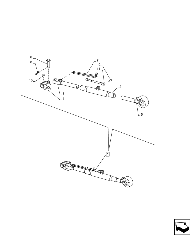 Схема запчастей Case IH MAXXUM 145 - (37.120.AA[06]) - VAR - 758452 - 3 POINT HITCH, REAR, TOP LINK, COMPONENTS (37) - HITCHES, DRAWBARS & IMPLEMENT COUPLINGS