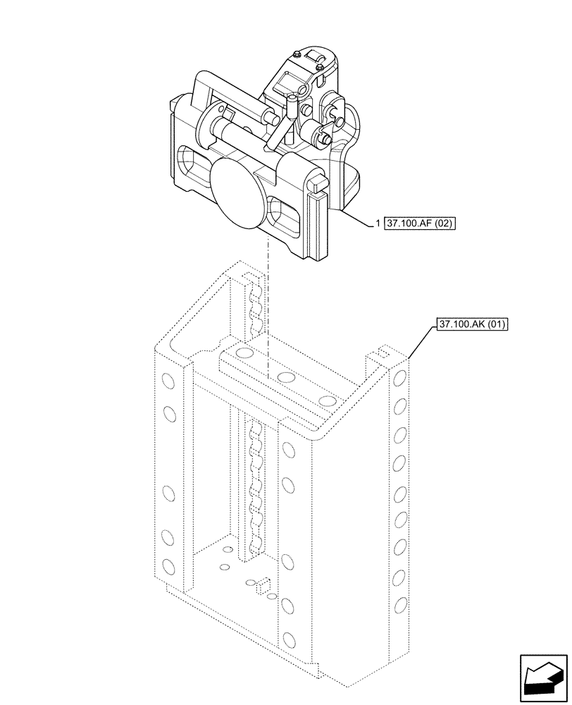 Схема запчастей Case IH MAXXUM 135 - (37.100.AF[01]) - VAR - 758458 - TRAILER HITCH, 32 MM (GERMANY) (37) - HITCHES, DRAWBARS & IMPLEMENT COUPLINGS