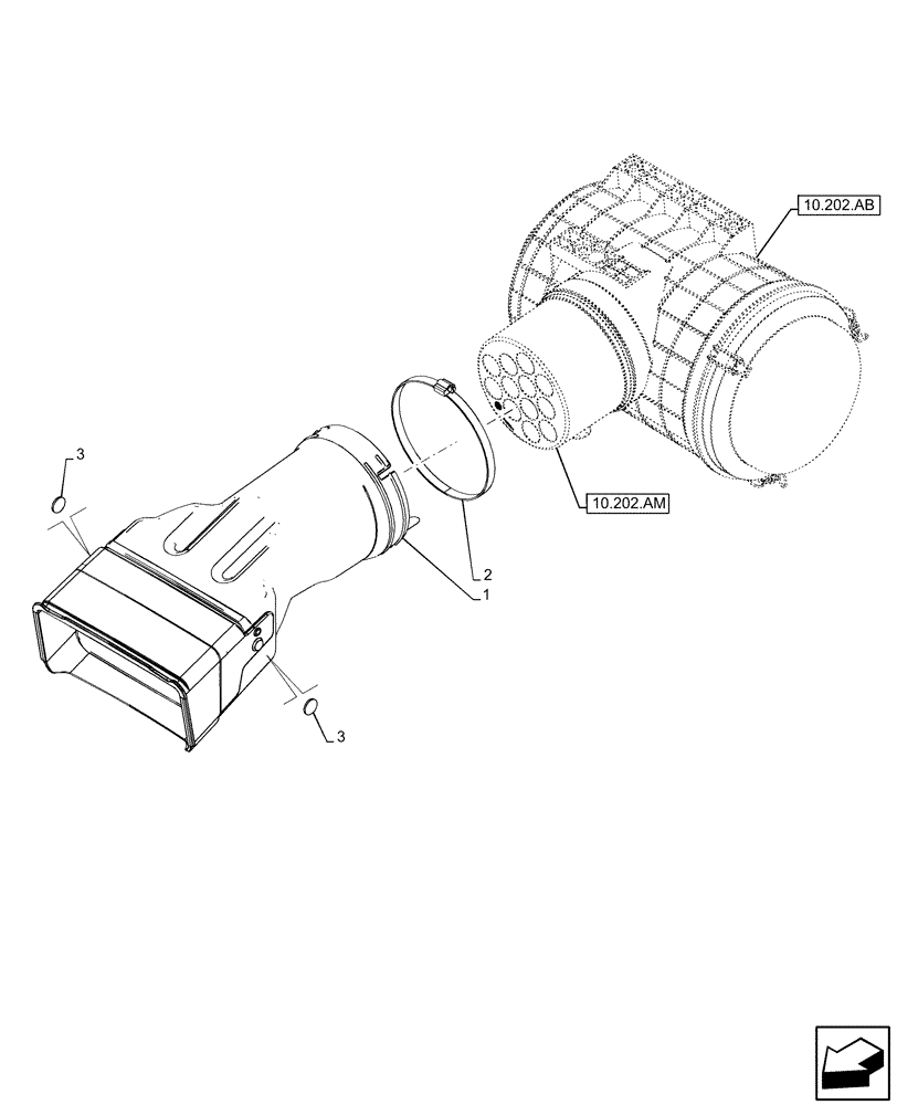 Схема запчастей Case IH MAXXUM 115 - (10.202.AK) - VAR - 392194, 392210 - AIR CLEANER, SUPPORT (10) - ENGINE