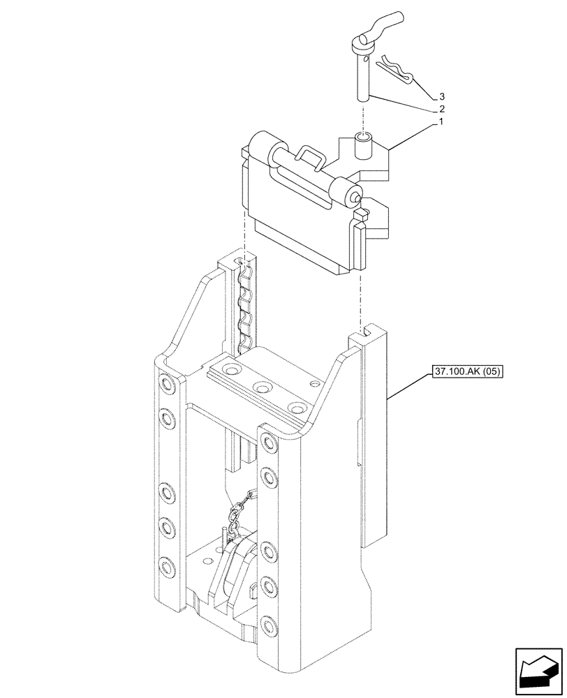 Схема запчастей Case IH MAXXUM 135 - (37.100.AF[05]) - VAR - 758461 - TRAILER HITCH (FRANCE) (37) - HITCHES, DRAWBARS & IMPLEMENT COUPLINGS
