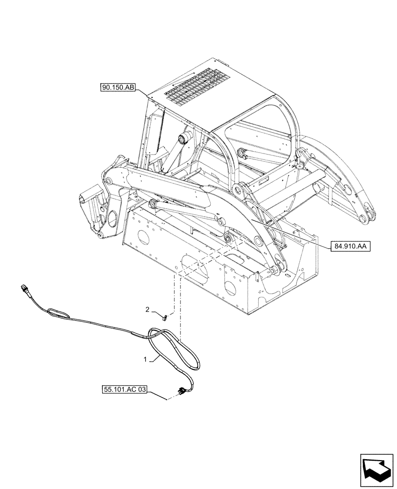 Схема запчастей Case IH SV280 - (55.512.BW[02]) - MULTIFUNCTION ELECTRICAL, MECHANICAL/EH NA/EU NO LIGHTS (55) - ELECTRICAL SYSTEMS