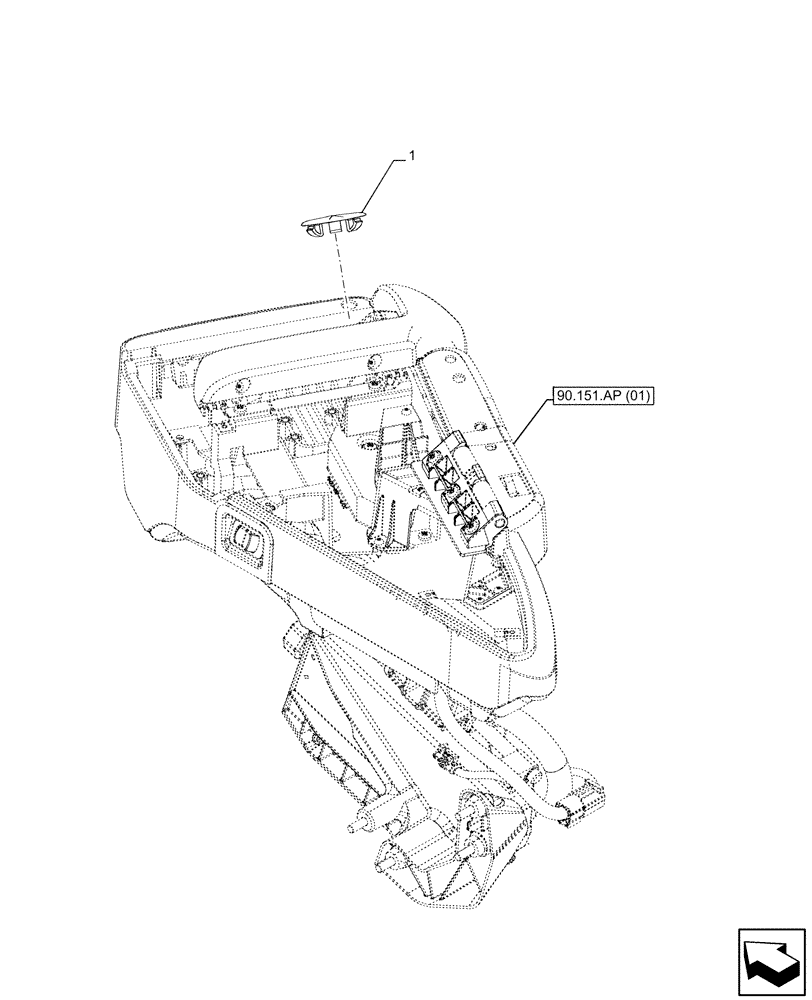 Схема запчастей Case IH MAXXUM 115 - (90.151.AH[01]) - VAR - 394782 - GARU ARMREST, PLUGS (90) - PLATFORM, CAB, BODYWORK AND DECALS