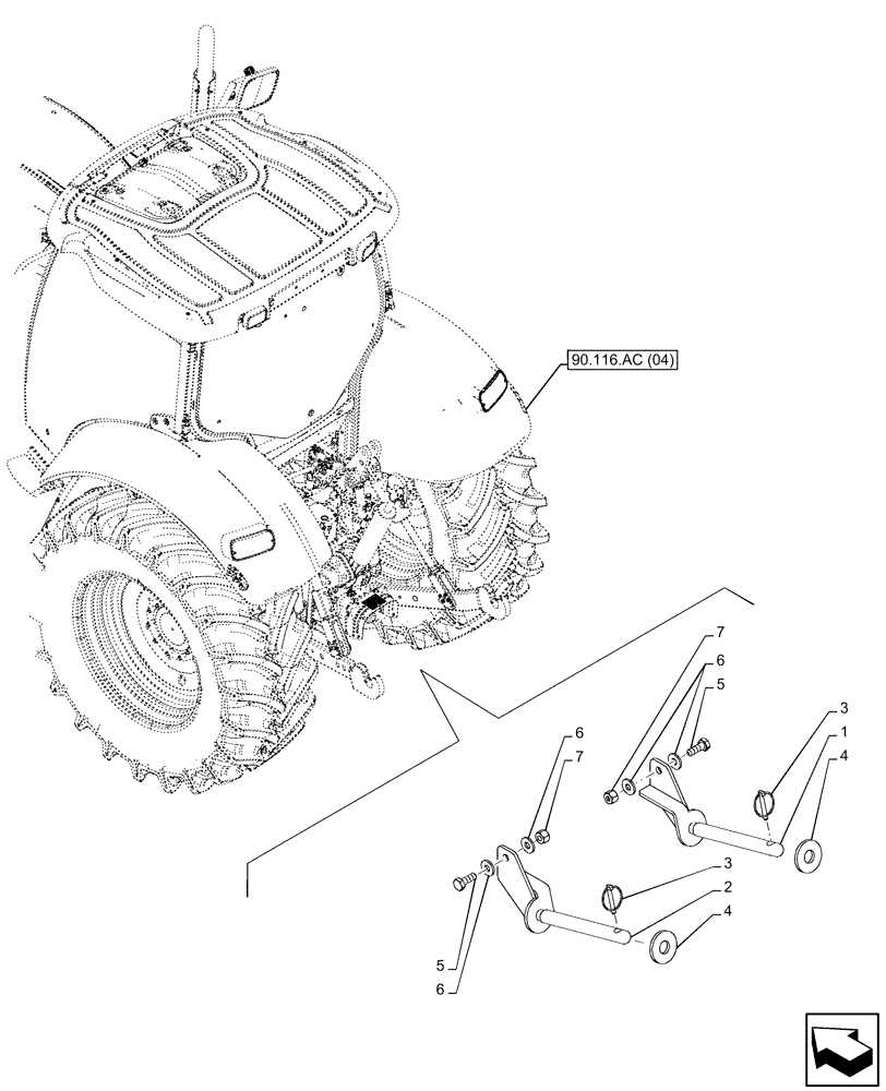 Схема запчастей Case IH MAXXUM 145 - (37.120.AO[03]) - VAR - 390923, 758453, 758454 - 3 POINT HITCH, REAR, LINKAGE, HOLDER (37) - HITCHES, DRAWBARS & IMPLEMENT COUPLINGS