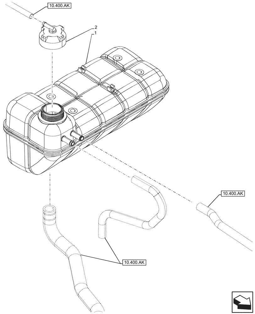 Схема запчастей Case IH MAXXUM 115 - (10.400.BH) - VAR - 392194, 392210, 758400, 758588 - EXPANSION TANK (10) - ENGINE