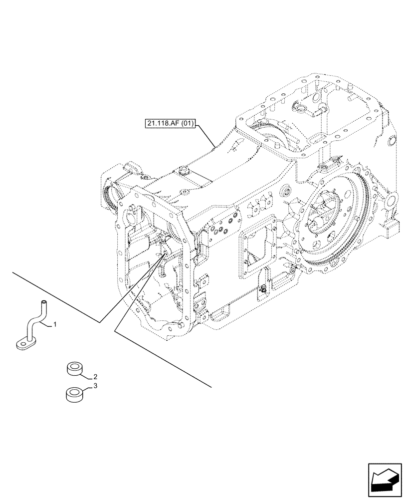 Схема запчастей Case IH MAXXUM 145 - (21.118.AB) - VAR - 390911, 743811 - TRANSMISSION HOUSING, PIPE PLUG (21) - TRANSMISSION