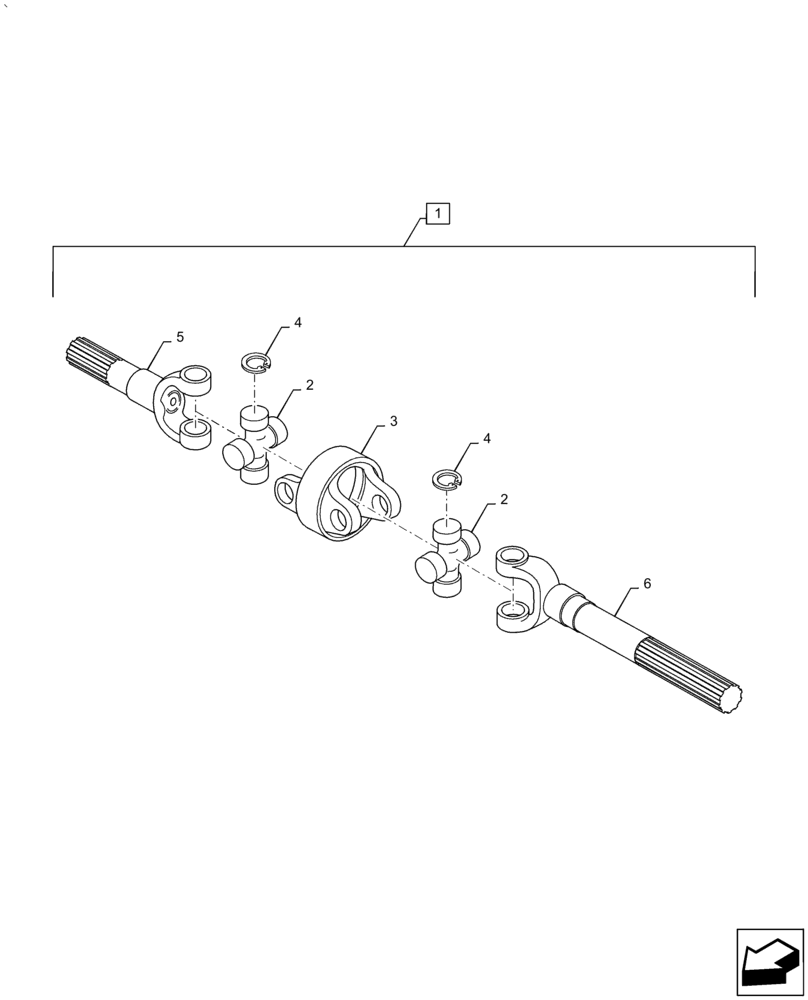 Схема запчастей Case IH PUMA1854 - (25.102.AD) - FRONT AXLE - AXLE-SHAFT ARTICULATED - BREAKDOWN (25) - FRONT AXLE SYSTEM