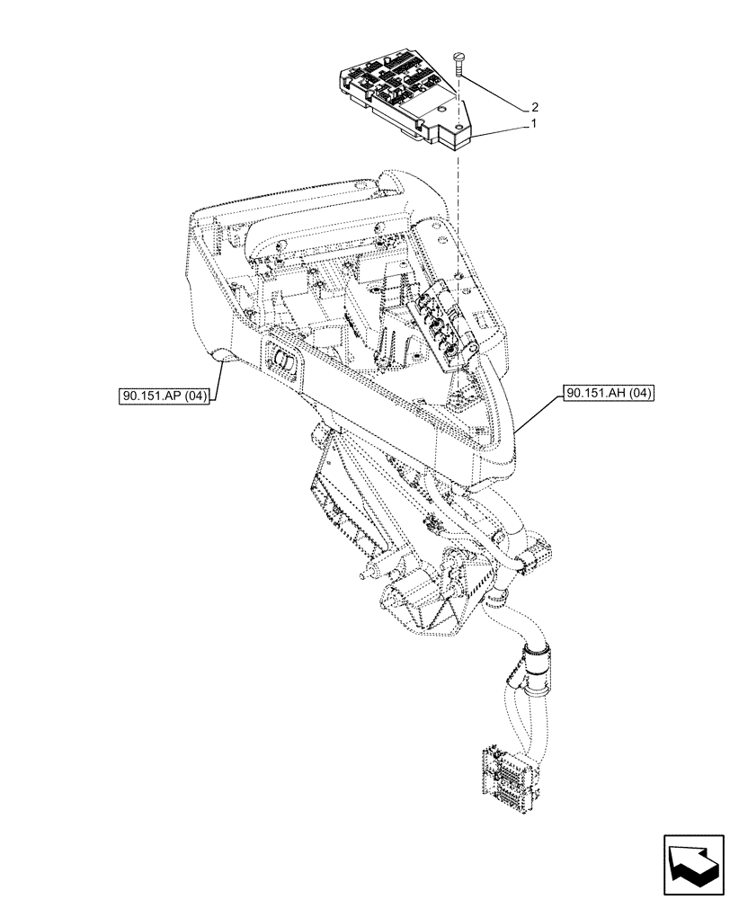 Схема запчастей Case IH MAXXUM 145 - (55.512.CS[07]) - VAR - 392021 - GARU ARMREST, CONTROL UNIT (55) - ELECTRICAL SYSTEMS