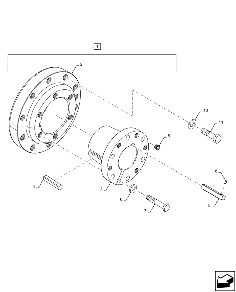 Схема запчастей Case IH STEIGER 500 - (44.511.AD[02]) - WHEEL HUB, 500 SERIES AXLE, ASN ZFF304032 (44) - WHEELS