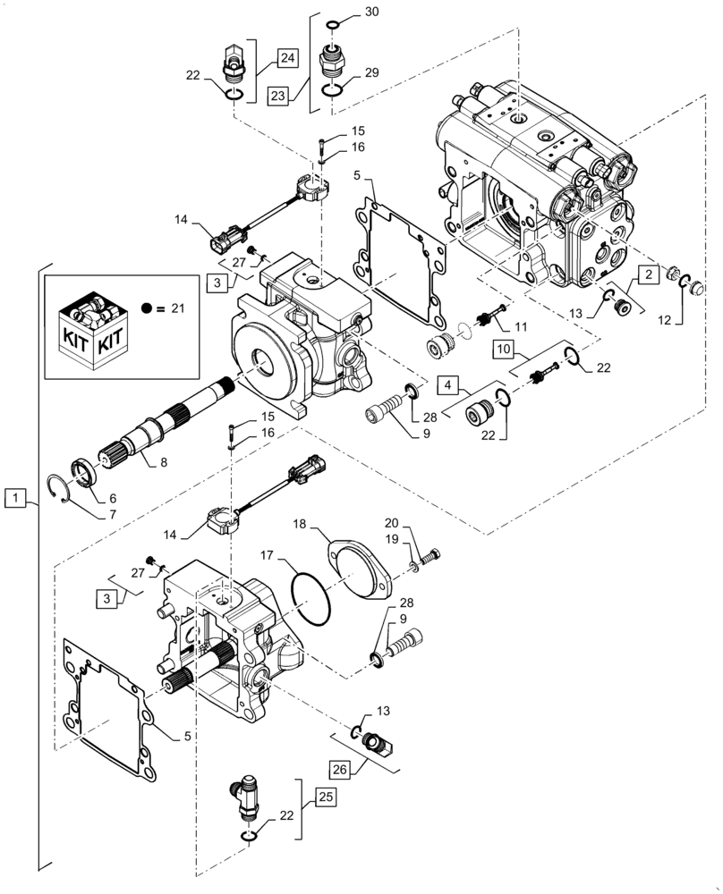 Схема запчастей Case IH WD1203 - (35.910.AD[02]) - HYDRAULIC PUMP, GEARBOX, DRAPER 4 CYLINDER (35) - HYDRAULIC SYSTEMS