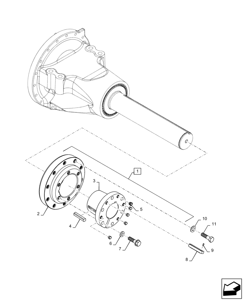 Схема запчастей Case IH STEIGER 420 - (44.511.AD[04]) - WHEEL HUB, 425 SERIES AXLE, ASN ZFF304032 (44) - WHEELS