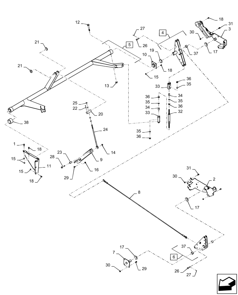 Схема запчастей Case IH 9230 - (80.150.BF[02]) - VAR - 425252056, 425252066, 425373006, 425373016 - LINKAGE, COVER, GRAIN TANK (80) - CROP STORAGE/UNLOADING