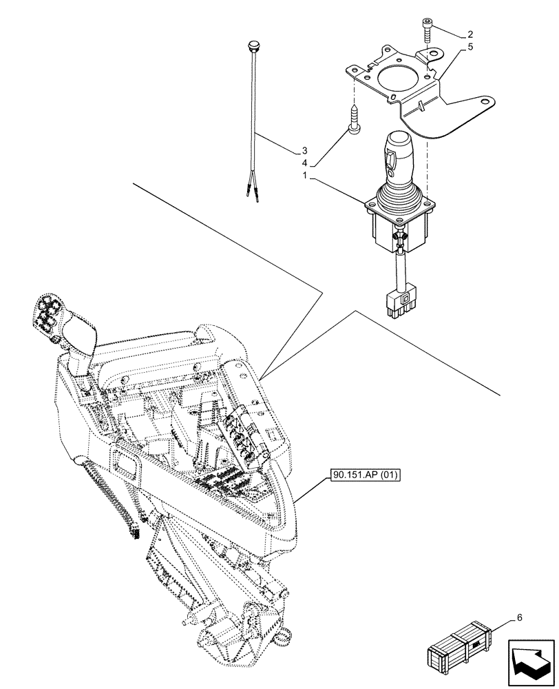 Схема запчастей Case IH MAXXUM 145 - (55.512.CL[02]) - VAR - 758069, 758353, 758354 - JOYSTICK, GARU ARMREST (55) - ELECTRICAL SYSTEMS