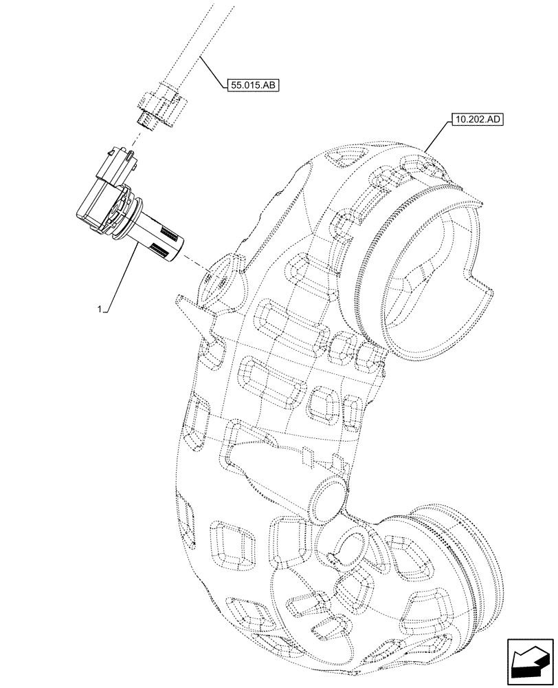 Схема запчастей Case IH MAXXUM 145 - (55.988.AA) - VAR - 392194, 758400 - AIR CLEANER, SENSOR (55) - ELECTRICAL SYSTEMS