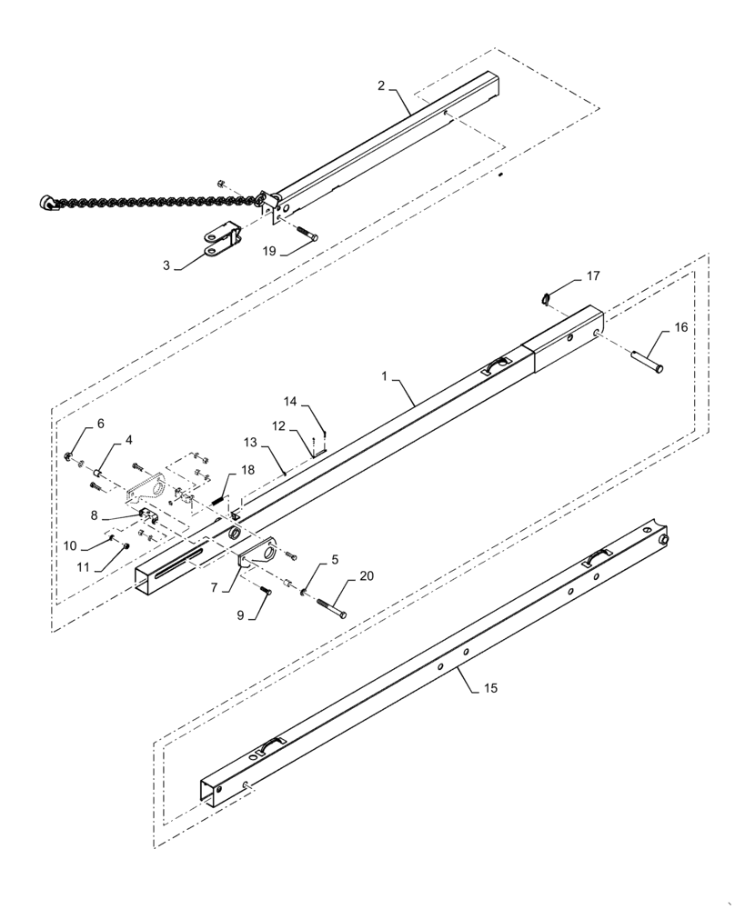 Схема запчастей Case IH 3162 - (58.130.10[04]) - TONGUE, HEADER TRANSPORT, 40FT, ASN - YCH020013 (58) - ATTACHMENTS/HEADERS