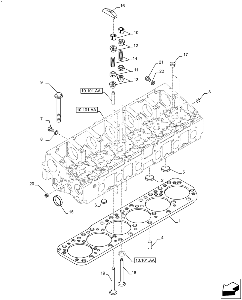 Схема запчастей Case IH F2CFE613A B006 - (10.101.AM) - VALVE (10) - ENGINE