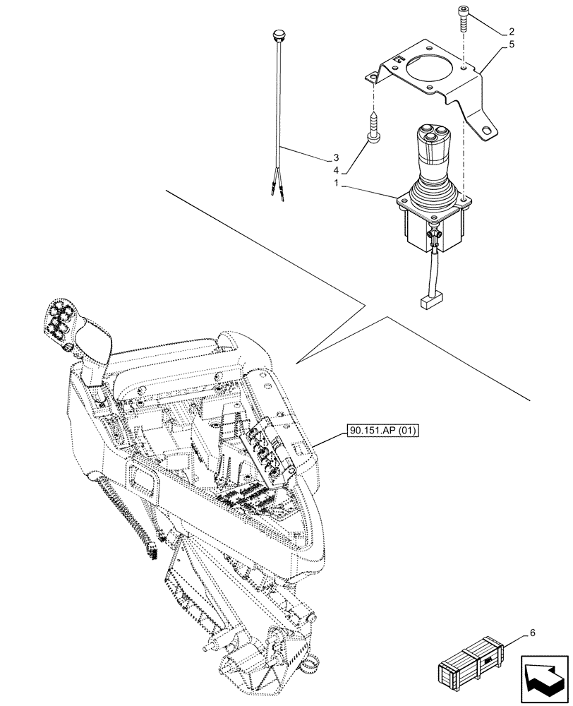 Схема запчастей Case IH MAXXUM 145 - (55.512.CL[01]) - VAR - 758068, 758352 - JOYSTICK, GARU ARMREST (55) - ELECTRICAL SYSTEMS