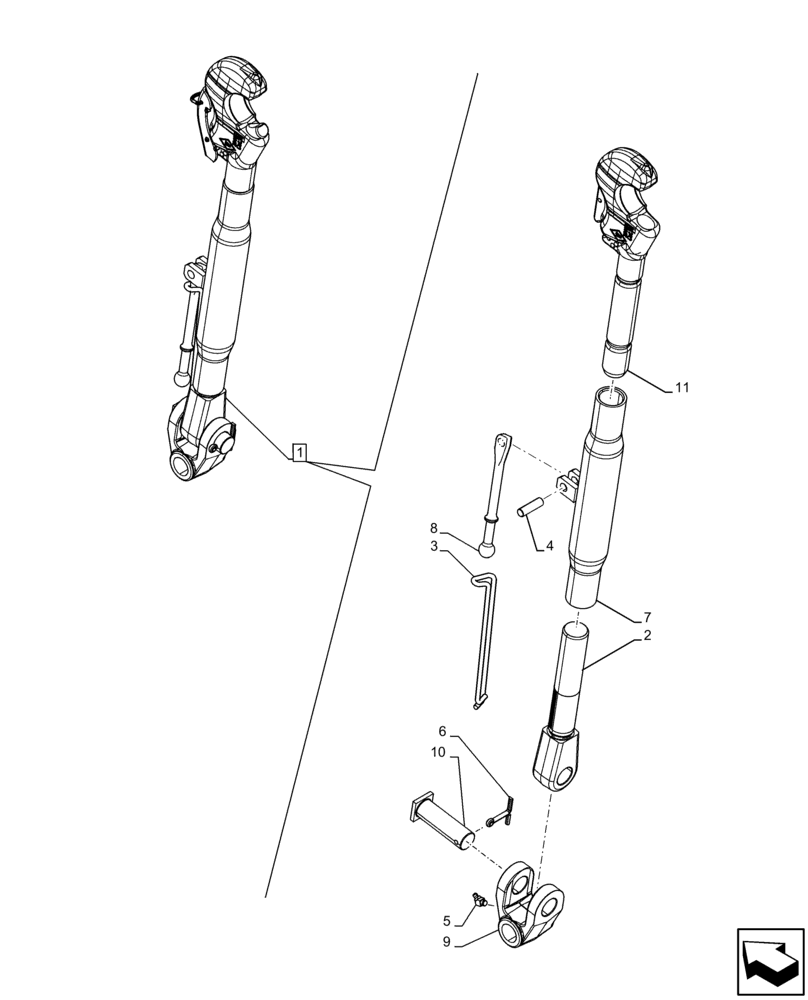 Схема запчастей Case IH MAXXUM 135 - (37.120.AA[02]) - VAR - 390923 - 3 POINT HITCH, REAR, TOP LINK, COMPONENTS (37) - HITCHES, DRAWBARS & IMPLEMENT COUPLINGS