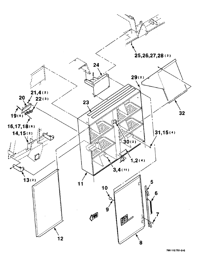 Схема запчастей Case IH 8580 - (07-18) - TWINE BOX AND MOUNTING ASSEMBLIES, LEFT (12) - MAIN FRAME