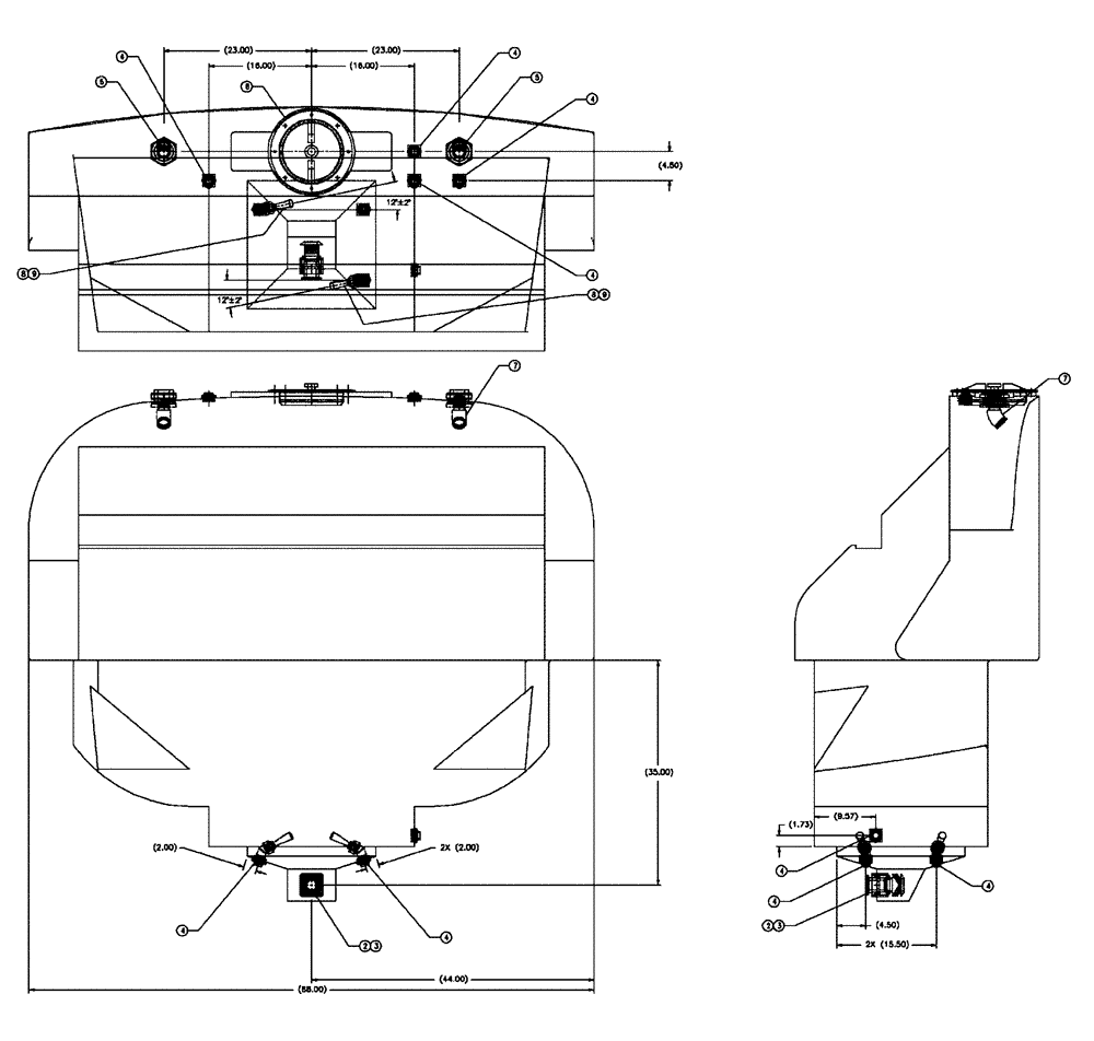 Схема запчастей Case IH FLX810 - (10-021) - TANK GROUP, 500 GALLON, FLEX-GRAY Wet Kit