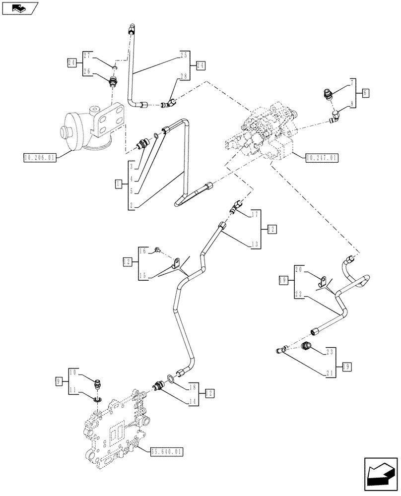 Схема запчастей Case IH F2CFE613R A021 - (10.218.01) - FUEL LINES & RELATED PARTS (5801368964) (10) - ENGINE