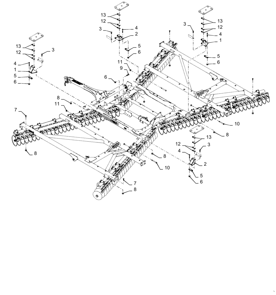 Схема запчастей Case IH TRUE-TANDEM 345 - (75.200.AK[01]) - GANG MOUNTING PLATES (75) - SOIL PREPARATION