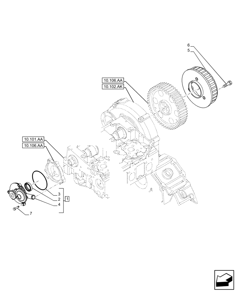 Схема запчастей Case IH F2CFE613A B006 - (10.304.AP) - ENGINE, VENT (10) - ENGINE