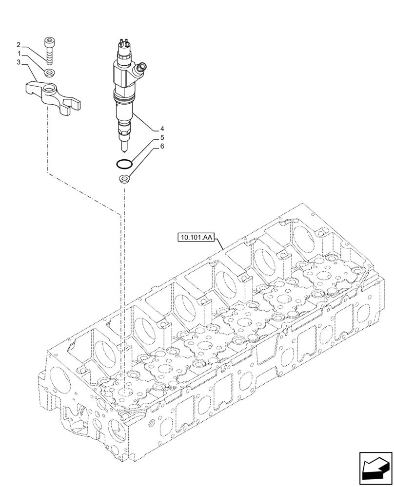 Схема запчастей Case IH F2CFE613A B006 - (10.218.AF) - FUEL INJECTOR (10) - ENGINE