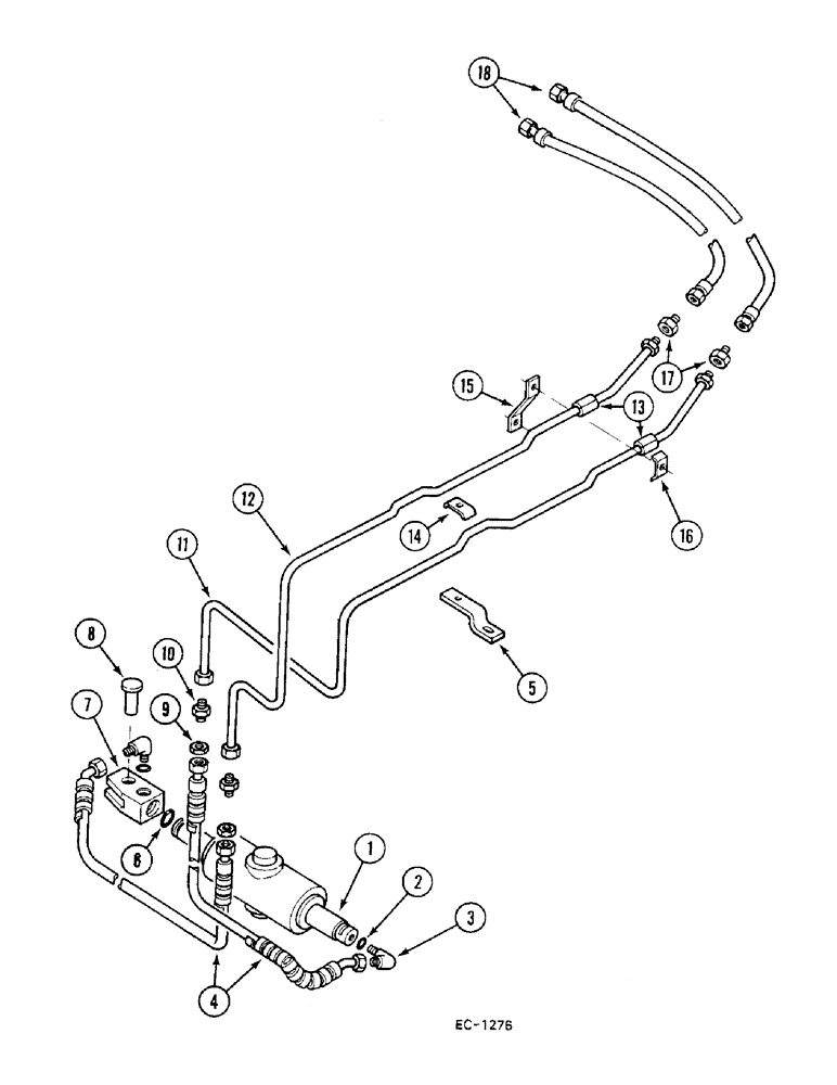 Схема запчастей Case IH 685 - (5-258) - STEERING PIPES FRONT - 2 WHEEL DRIVE, 685 : 18001-, 885 : 18001- (05) - STEERING