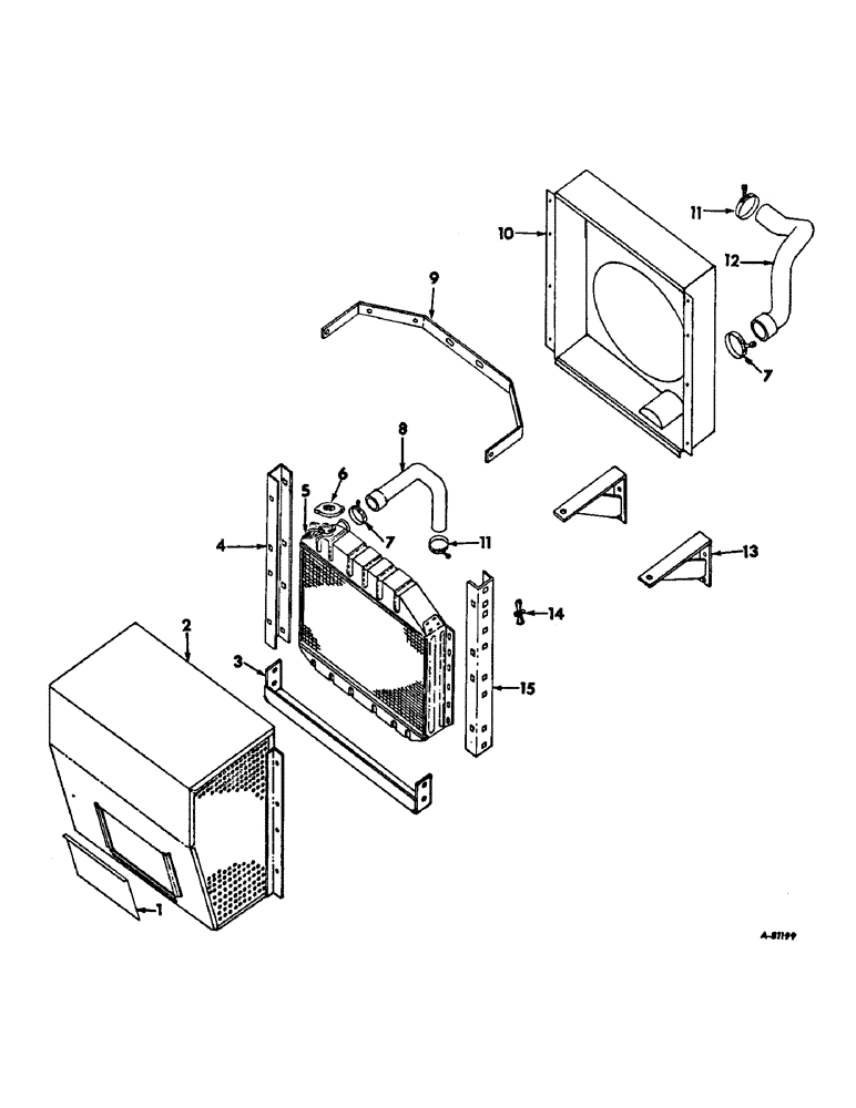 Схема запчастей Case IH 50 - (A-038C) - RADIATOR, SCREEN AND CONNECTIONS (10) - ENGINE