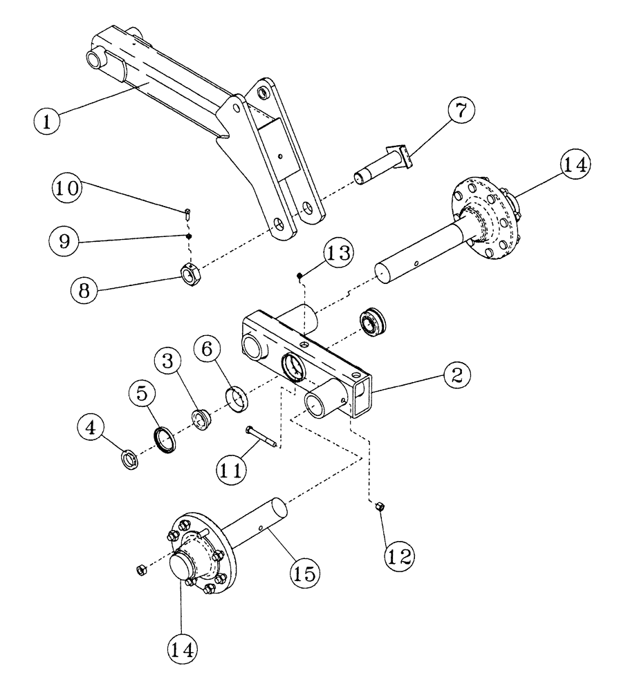 Схема запчастей Case IH 5310 - (44.100.03) - WING WALKING AXLE ASSEMBLY (12 ROW OPTIONAL) & 16 ROW (09) - CHASSIS/ATTACHMENTS