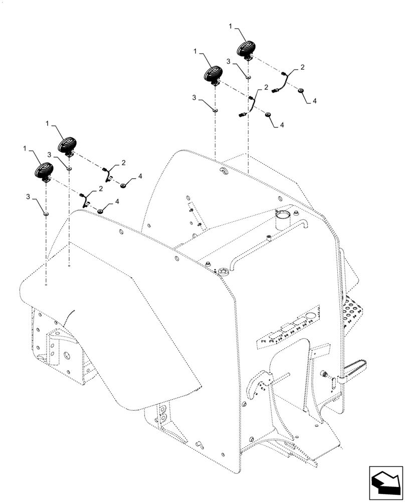 Схема запчастей Case IH STEIGER 580 - (55.404.BS[05]) - VAR - 449677, 449678 - REAR FENDER WORKLAMP, LED, ASN ZFF308001 (55) - ELECTRICAL SYSTEMS