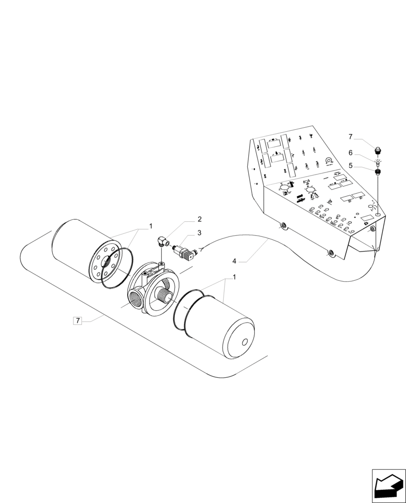 Схема запчастей Case IH 7700 - (B14.01[01]) - Suction Filter (35) - HYDRAULIC SYSTEMS