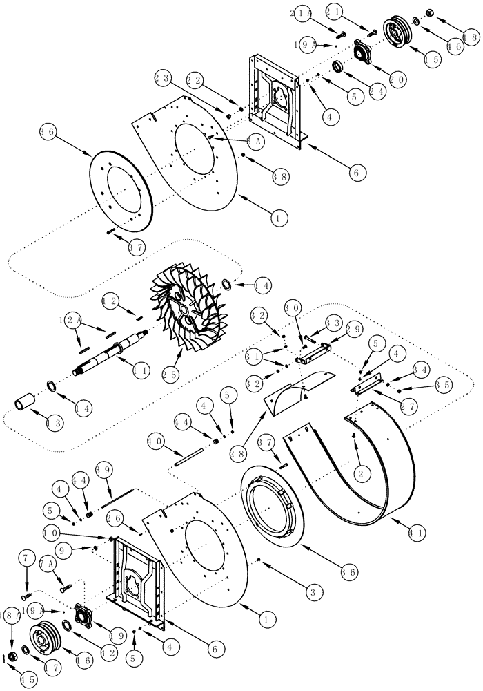 Схема запчастей Case IH 2555 - (09C-12A) - REAR FAN - ASN JJC0249800 (15) - HANDLING SYSTEM