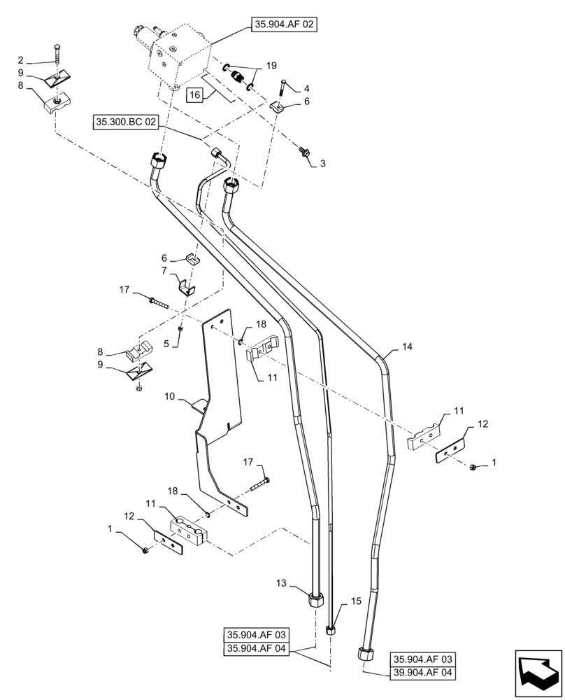 Схема запчастей Case IH 9230 - (35.904.AF[01]) - HYDRAULIC SYSTEM, FAN (35) - HYDRAULIC SYSTEMS