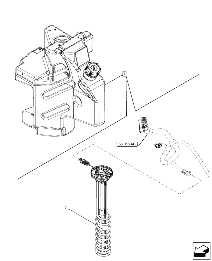 Схема запчастей Case IH MAXXUM 115 - (55.988.AN[01]) - VAR - 390142, 758404, 758405, 758406, 758922, 758923 - DEF/ADBLUE™, DEF TANK, LEVEL, SENSOR (55) - ELECTRICAL SYSTEMS