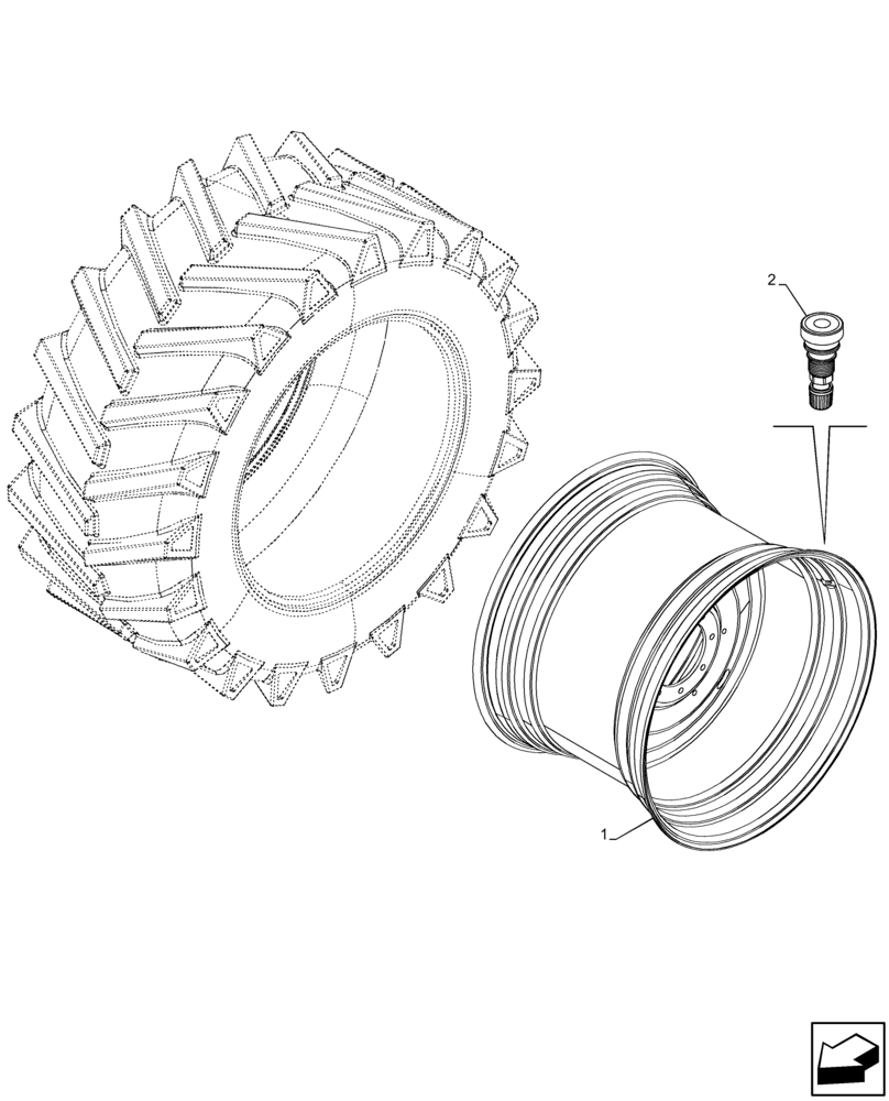 Схема запчастей Case IH MAXXUM 150 - (44.520.AB[11]) - VAR - 8907501 - REAR, WHEEL, 4WD (TW23LX38) (44) - WHEELS