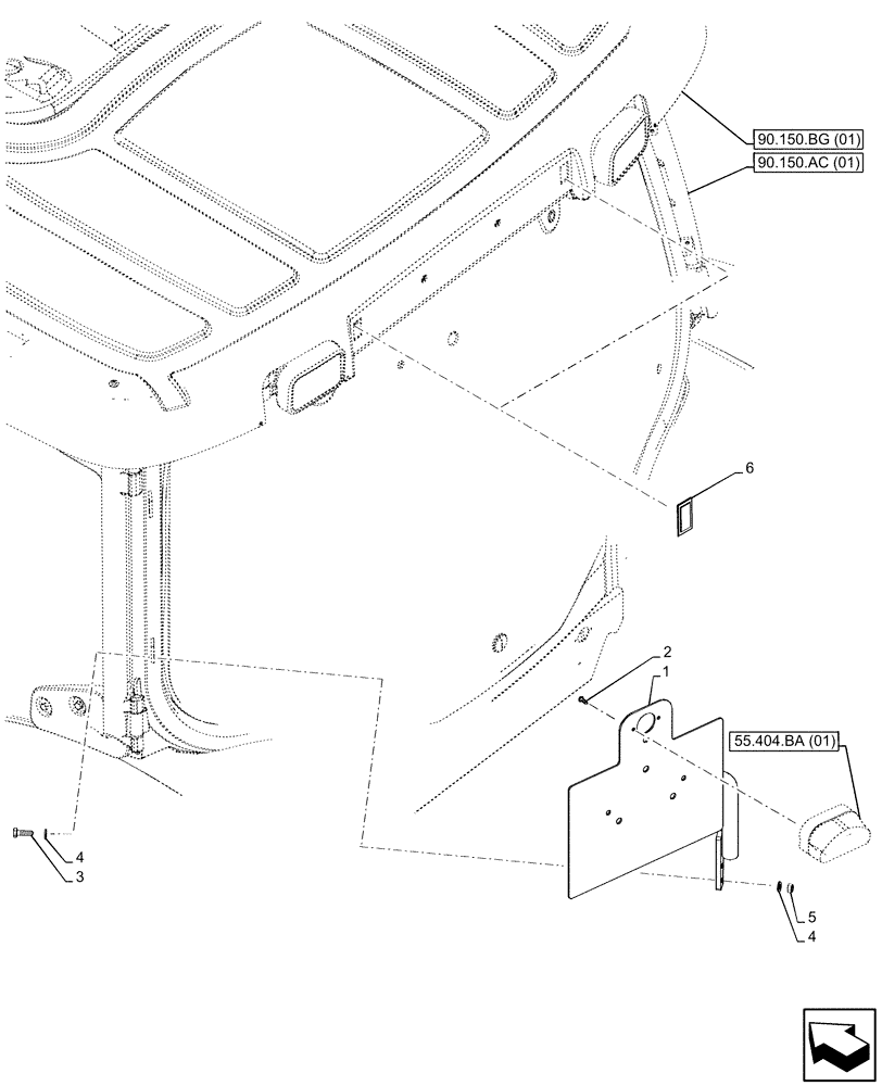 Схема запчастей Case IH MAXXUM 115 - (88.100.AC[01]) - VAR - 743789 - LICENSE PLATE HOLDER (88) - ACCESSORIES