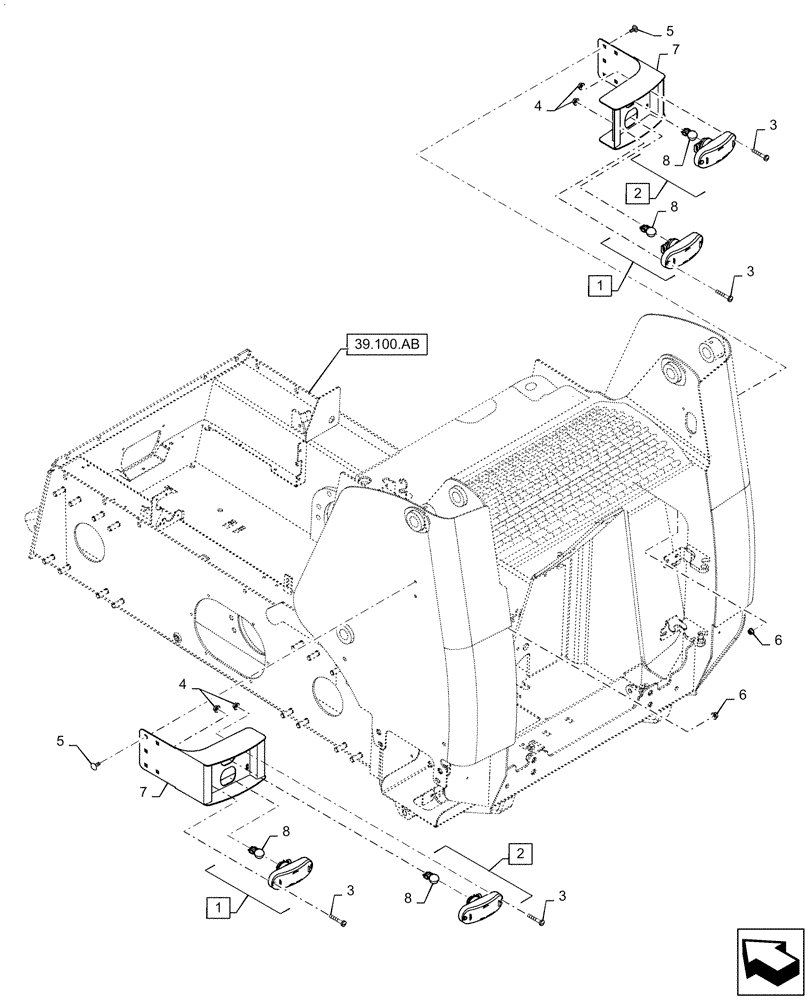 Схема запчастей Case IH SR240 - (55.404.CY[04]) - REAR LIGHT, ASSY (55) - ELECTRICAL SYSTEMS