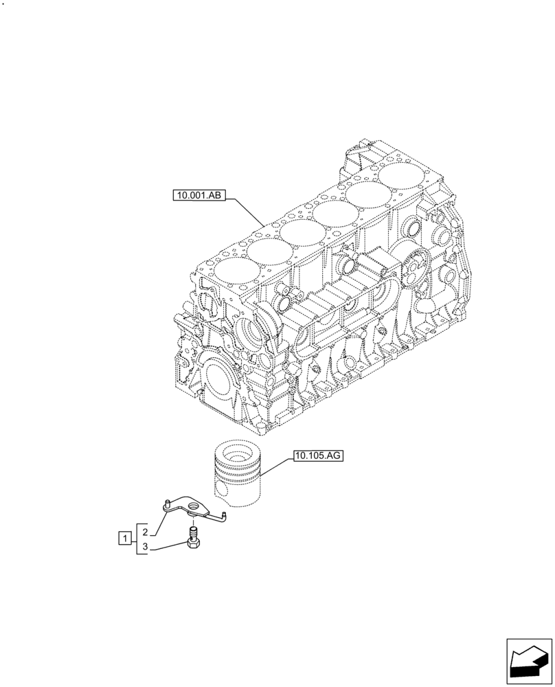 Схема запчастей Case IH F2CFE613E B006 - (10.304.AR) - PISTON COOLING NOZZLE (10) - ENGINE