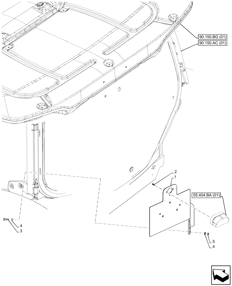 Схема запчастей Case IH MAXXUM 135 - (88.100.AC[03]) - VAR - 743789 - LICENSE PLATE HOLDER (88) - ACCESSORIES