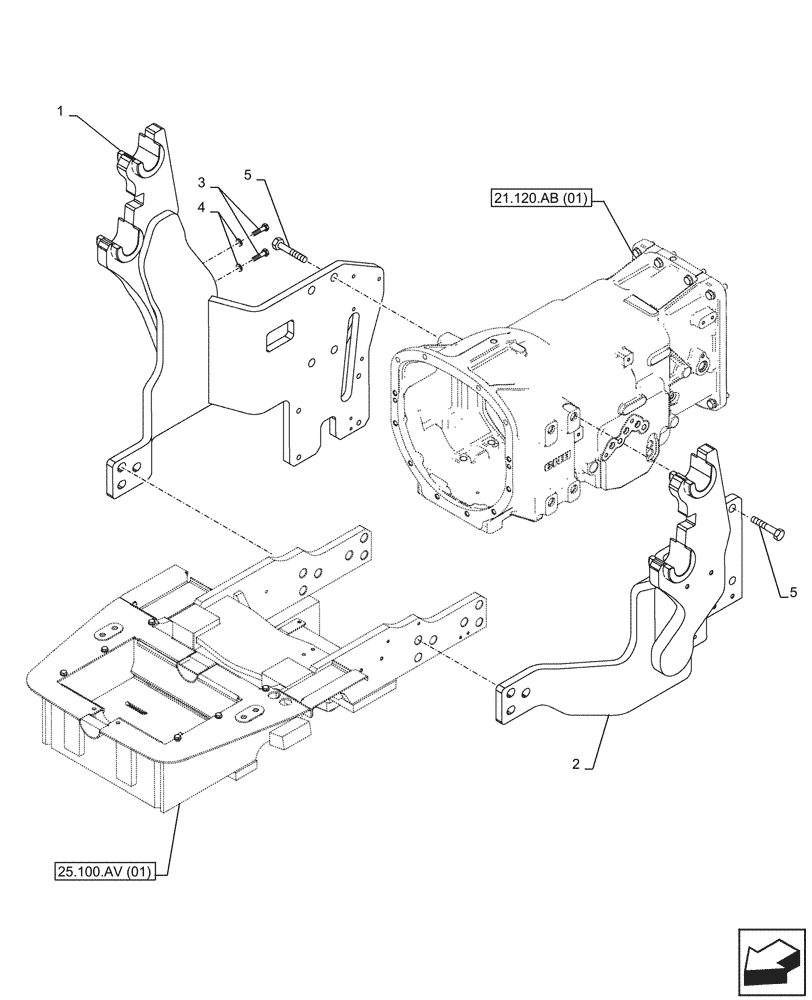 Схема запчастей Case IH FARMALL 90C - (82.100.AK[03]) - VAR - 336740, 336742, 336744, 336746 - SIDE MEMBER, W/ FRONT LOADER (82) - FRONT LOADER & BUCKET